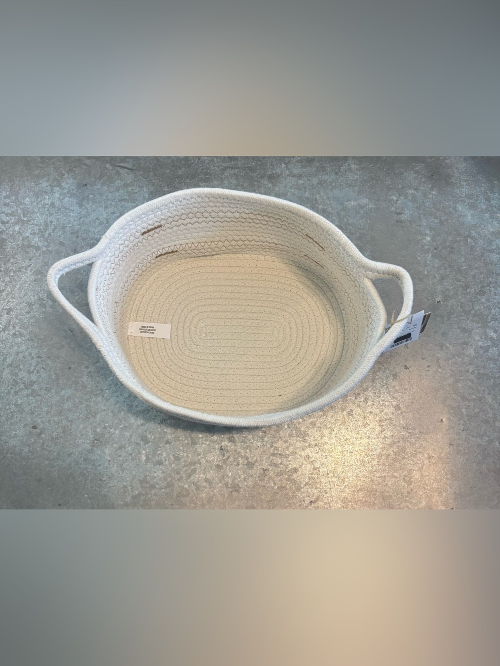 Handheld Woven Rope Basket in Cream